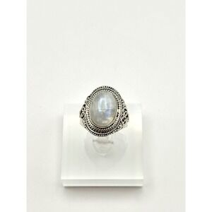 Moonstone Sterling‎ Silver Chunky Ring Size 8.75